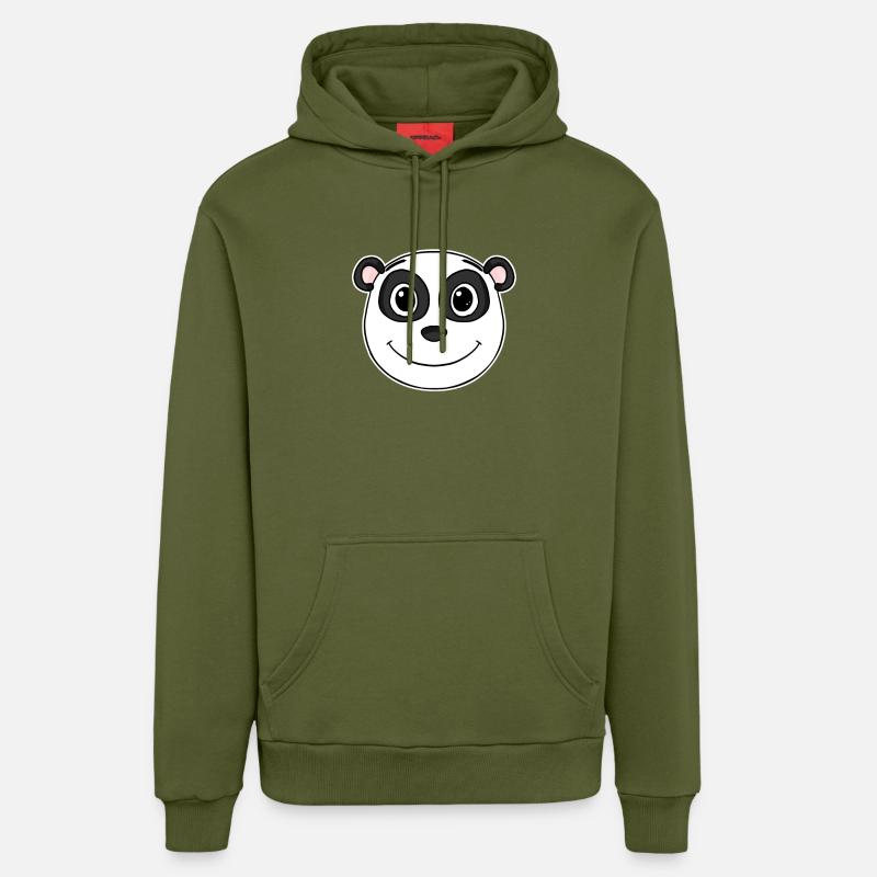 Panda - Sweat à capuche bio décontracté fabriqué en UE - MOSS GREEN