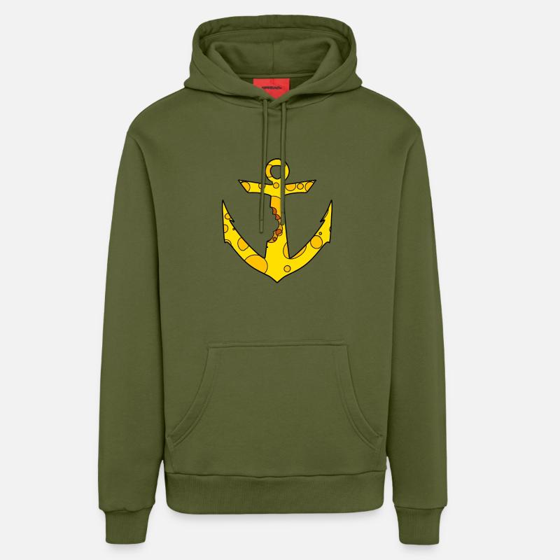 Ancre de fromage - Sweat à capuche bio décontracté fabriqué en UE - MOSS GREEN