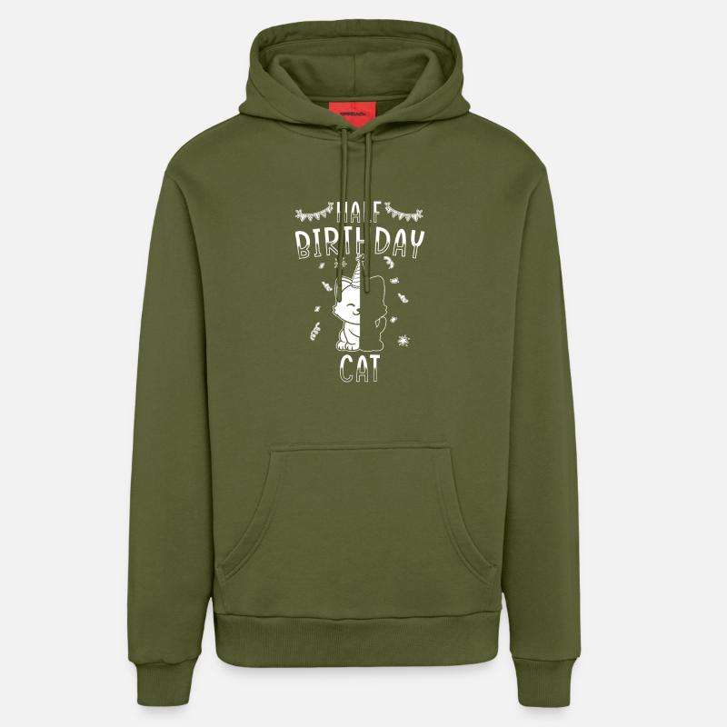 Demi-année 6 mois d’anniversaire chat - Sweat à capuche bio décontracté fabriqué en UE - MOSS GREEN