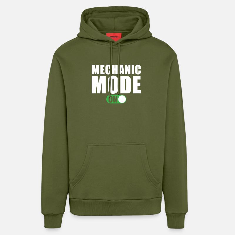 Mode mécanique activé - Sweat à capuche bio décontracté fabriqué en UE - MOSS GREEN