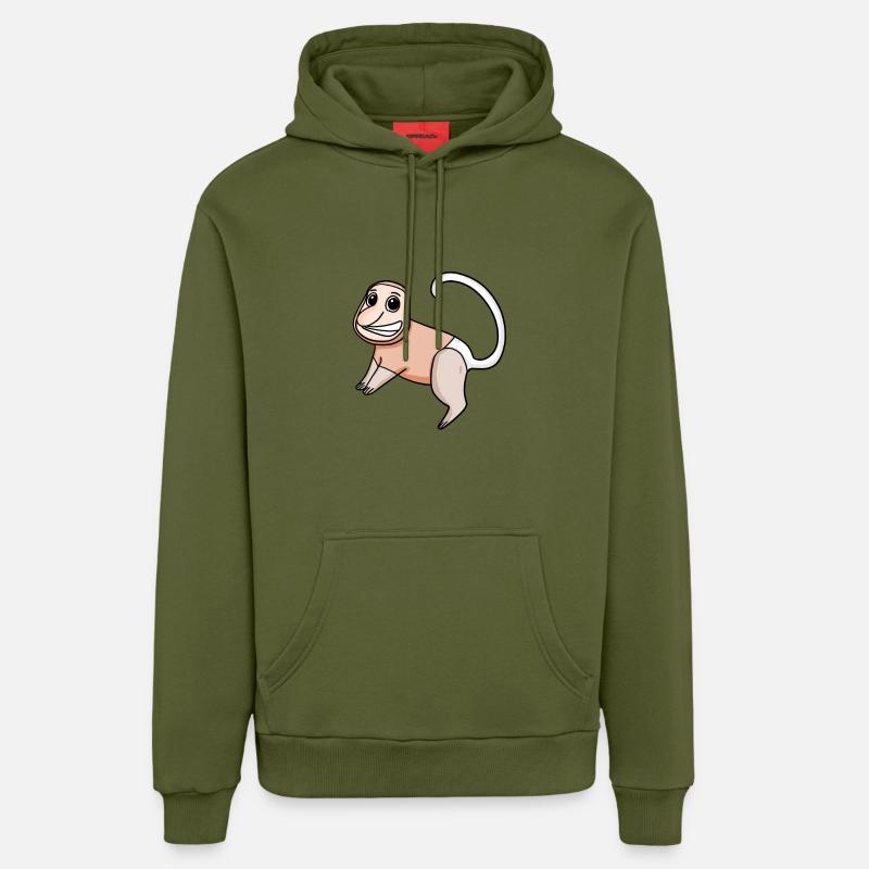 Proboscis Singe Singe Singe - Sweat à capuche bio décontracté fabriqué en UE - MOSS GREEN