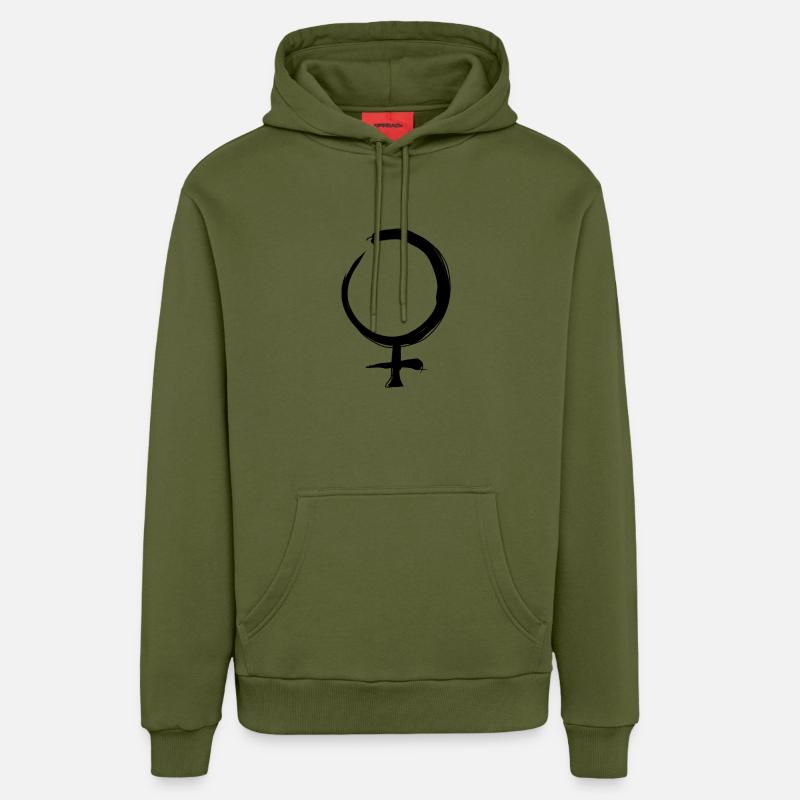 Symbole d’astrologie de Vénus - Sweat à capuche bio décontracté fabriqué en UE - MOSS GREEN