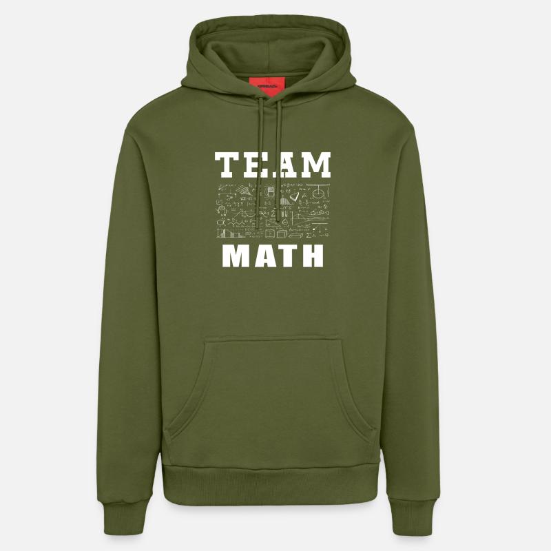 Mathématiques d’équipe - Sweat à capuche bio décontracté fabriqué en UE - MOSS GREEN