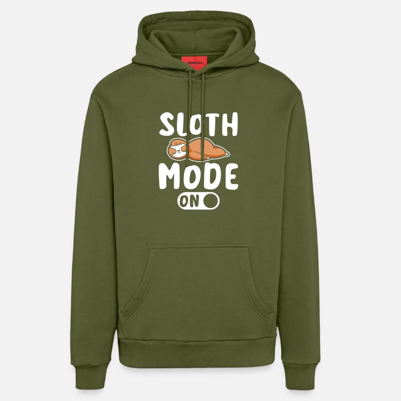 Mode paresseux activé - Sweat à capuche bio décontracté fabriqué en UE - MOSS GREEN