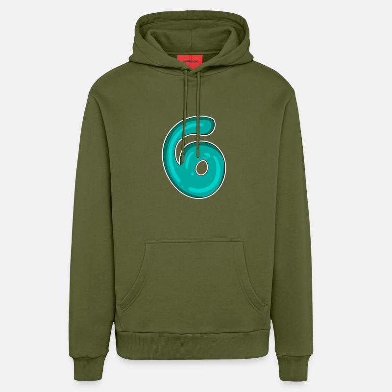 Numéro 6 Numéro - Sweat à capuche bio décontracté fabriqué en UE - MOSS GREEN