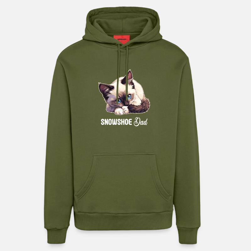 Chaton raquette Chat raquette - Sweat à capuche bio décontracté fabriqué en UE - MOSS GREEN
