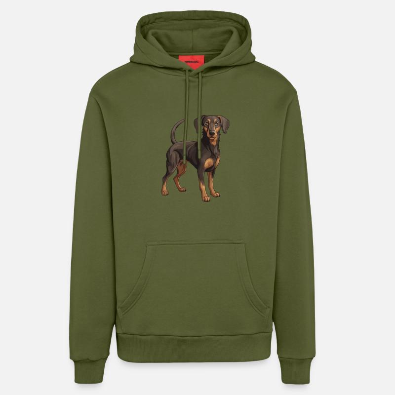 Teckel Animal Teckel - Sweat à capuche bio décontracté fabriqué en UE - MOSS GREEN