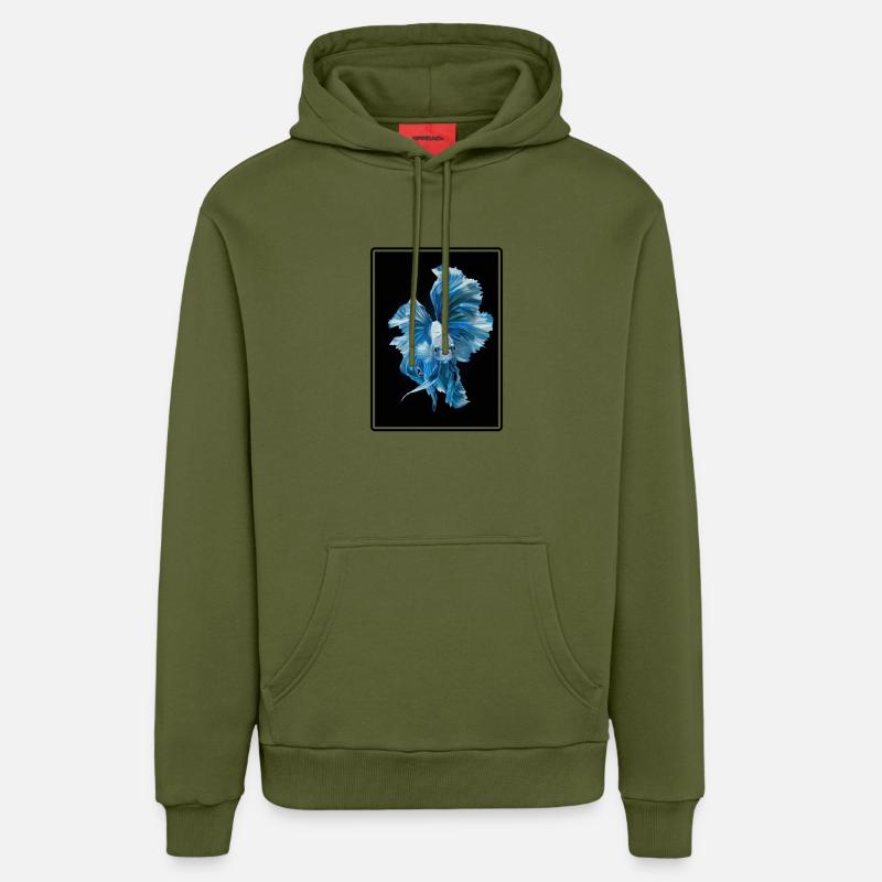 Bettas Betta Poisson Betta - Sweat à capuche bio décontracté fabriqué en UE - MOSS GREEN