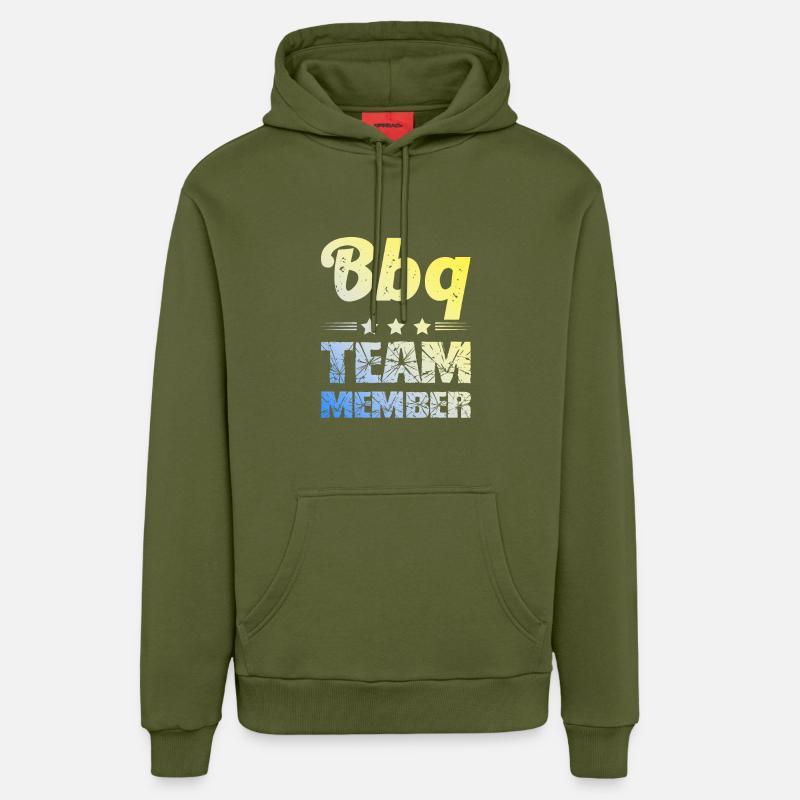 Équipe de barbecue - Sweat à capuche bio décontracté fabriqué en UE - MOSS GREEN
