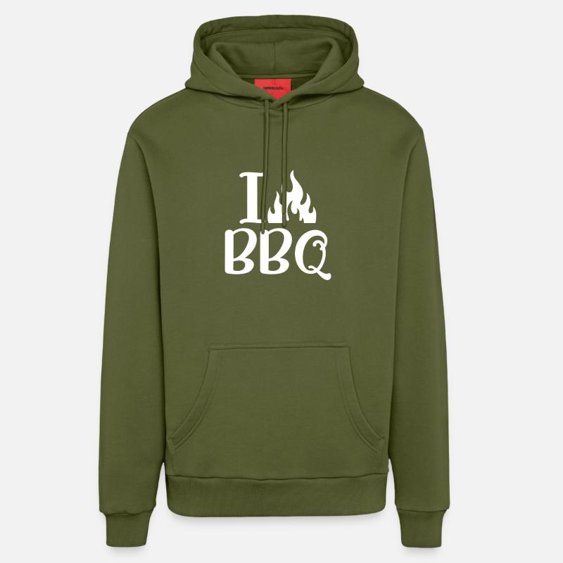 Cadeaux BBQ, Cadeaux BBQ - Sweat à capuche bio décontracté fabriqué en UE - MOSS GREEN