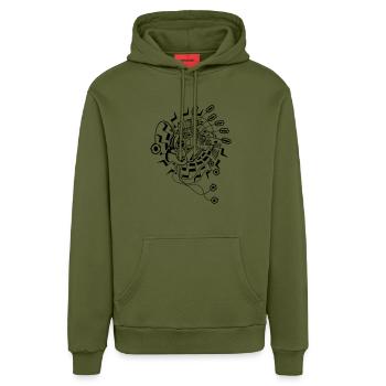 Abyssal Zone - Organic Relaxed Hoodie Made in EU - MOSS GREEN - Vorne