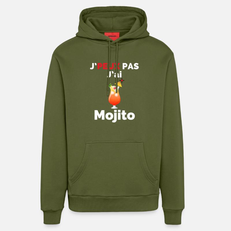 J'Peux pas j'ai mojito - Sweat à capuche bio décontracté fabriqué en UE - MOSS GREEN