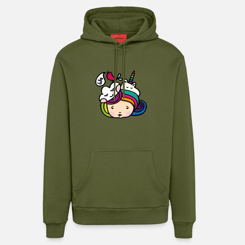 bla - Sweat à capuche bio décontracté fabriqué en UE - MOSS GREEN