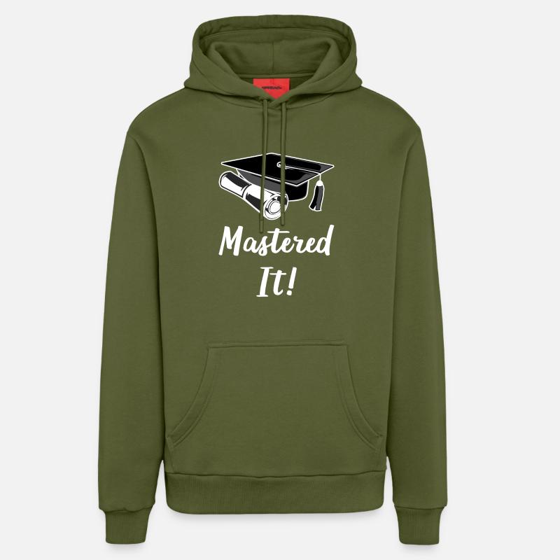 Masterisé IV - Sweat à capuche bio décontracté fabriqué en UE - MOSS GREEN