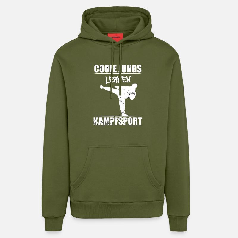 Arts martiaux - Sweat à capuche bio décontracté fabriqué en UE - MOSS GREEN