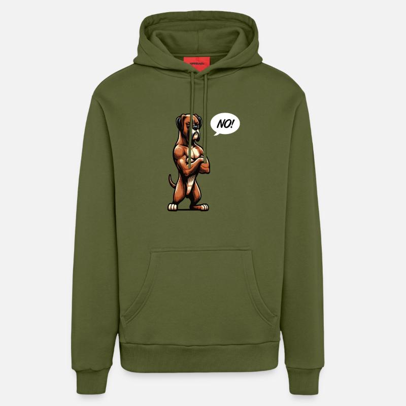 Pas de Boxer Boxer Porte-Boxer Chien Boxer Propriétaire - Sweat à capuche bio décontracté fabriqué en UE - MOSS GREEN
