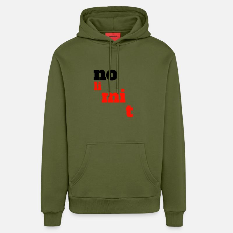 no limit - Sweat à capuche bio décontracté fabriqué en UE - MOSS GREEN