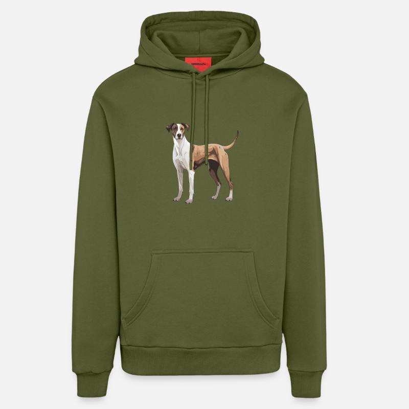 Chien lévrier - Sweat à capuche bio décontracté fabriqué en UE - MOSS GREEN