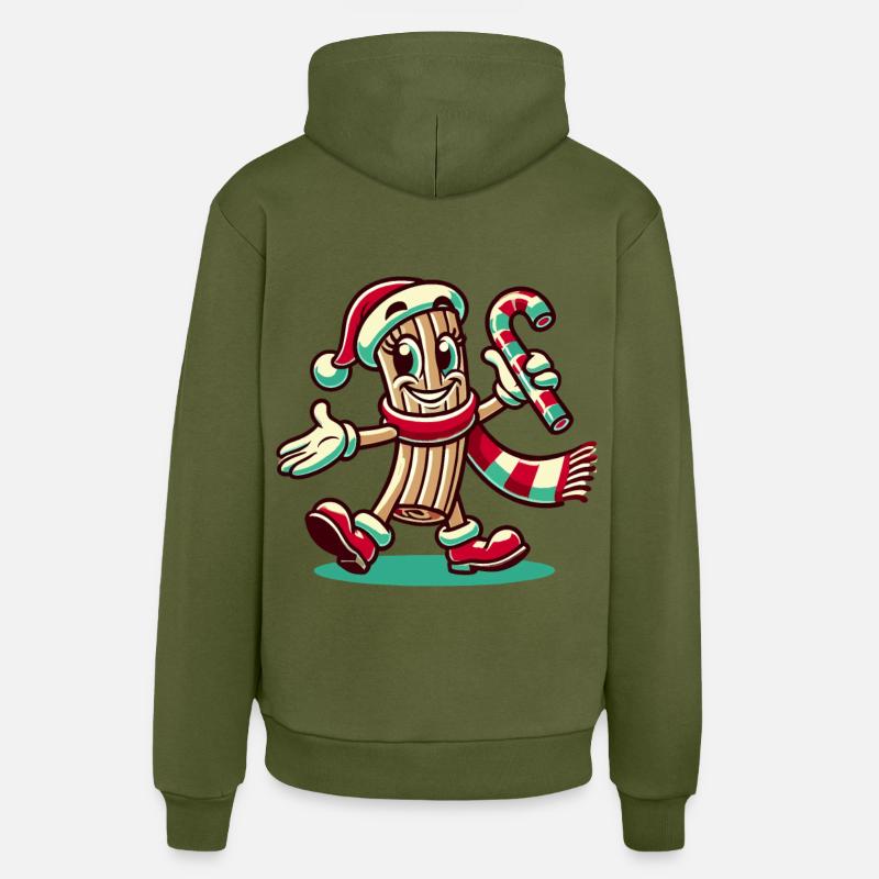 Cannelle de Noël - Sweat à capuche bio décontracté fabriqué en UE - MOSS GREEN