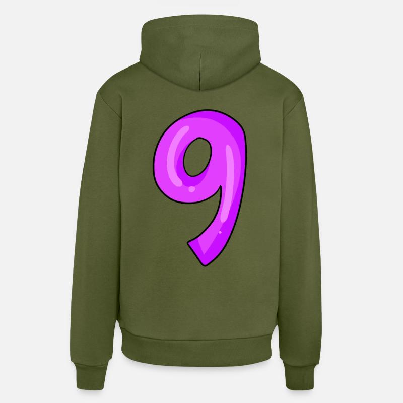 Numéro 9 - Sweat à capuche bio décontracté fabriqué en UE - MOSS GREEN