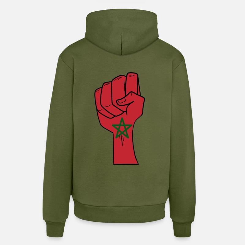 Maroc - Sweat à capuche bio décontracté fabriqué en UE - MOSS GREEN