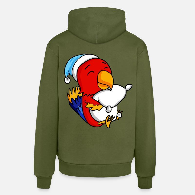 Perroquet Bébé - Sweat à capuche bio décontracté fabriqué en UE - MOSS GREEN