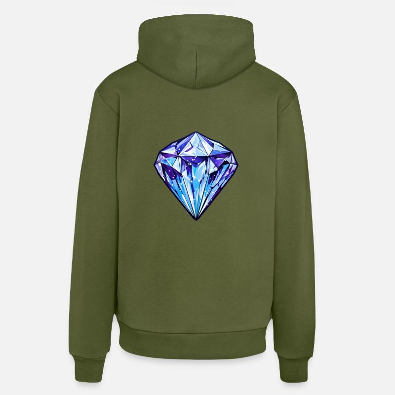 Diamant - Sweat à capuche bio décontracté fabriqué en UE - MOSS GREEN