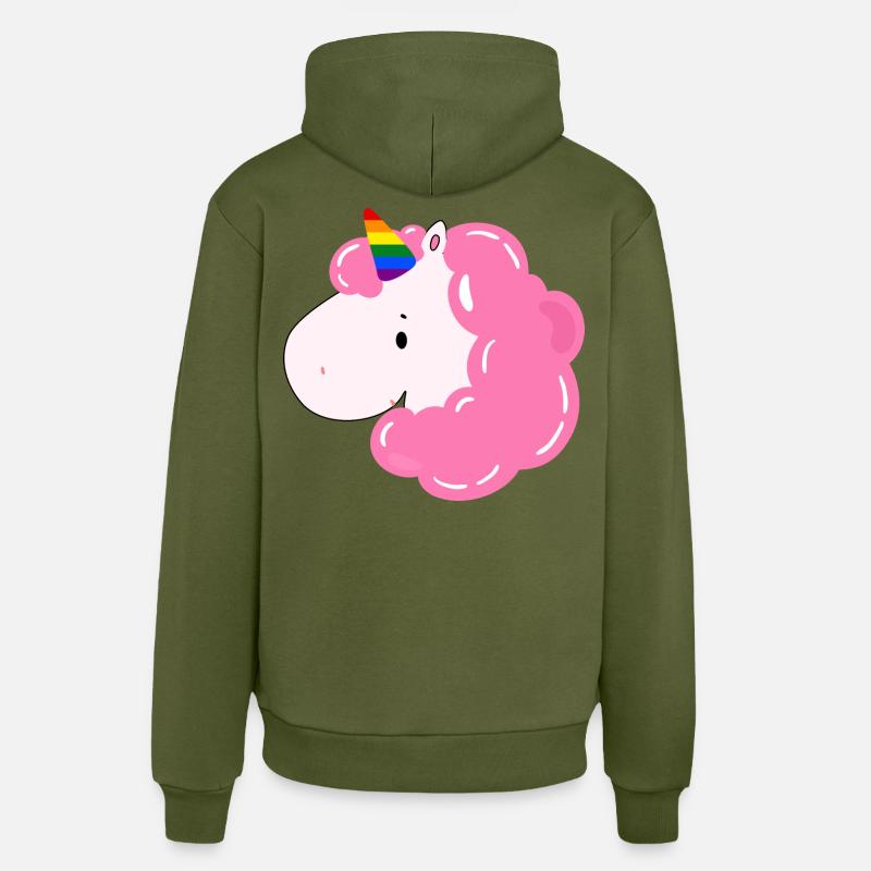 Licorne - Sweat à capuche bio décontracté fabriqué en UE - MOSS GREEN