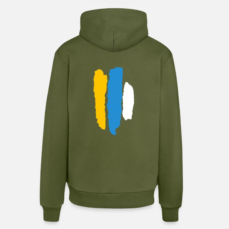 drapeau Canaria - Sweat à capuche bio décontracté fabriqué en UE - MOSS GREEN