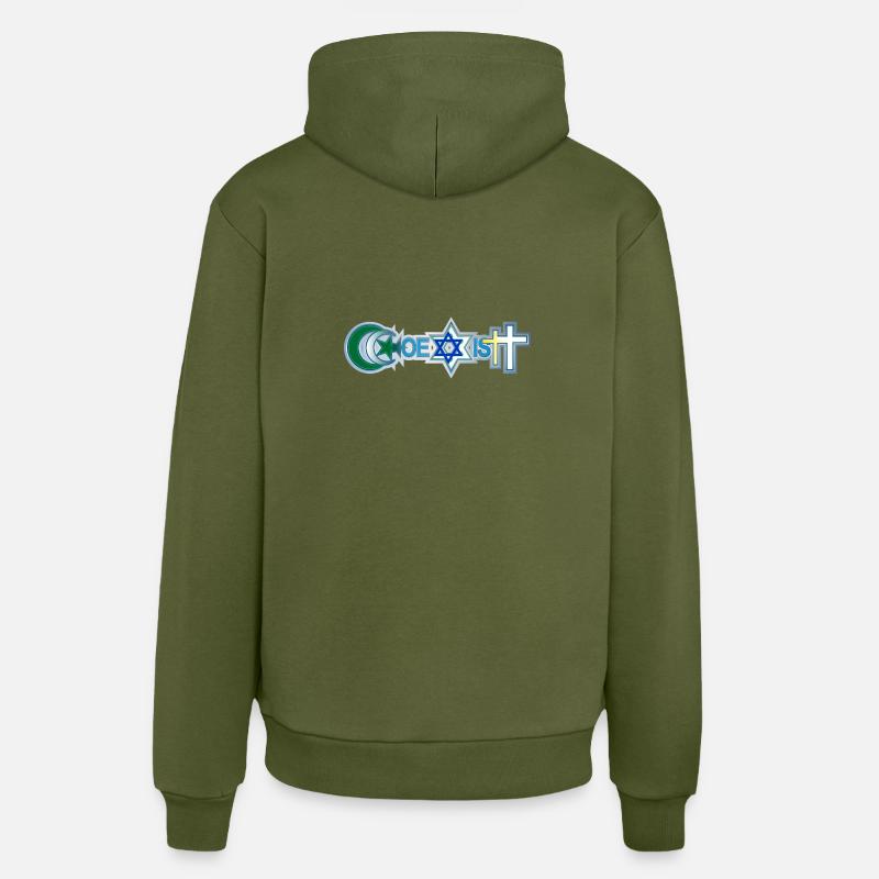 Coexist - Sweat à capuche bio décontracté fabriqué en UE - MOSS GREEN