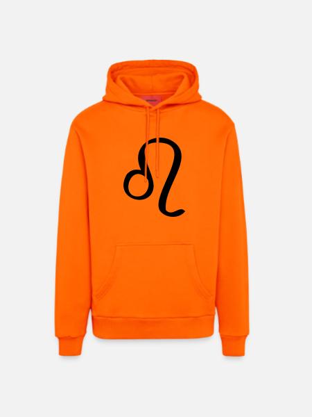 Löwe Sternzeichen - Organic Relaxed Hoodie Made in EU - SUNSET ORANGE