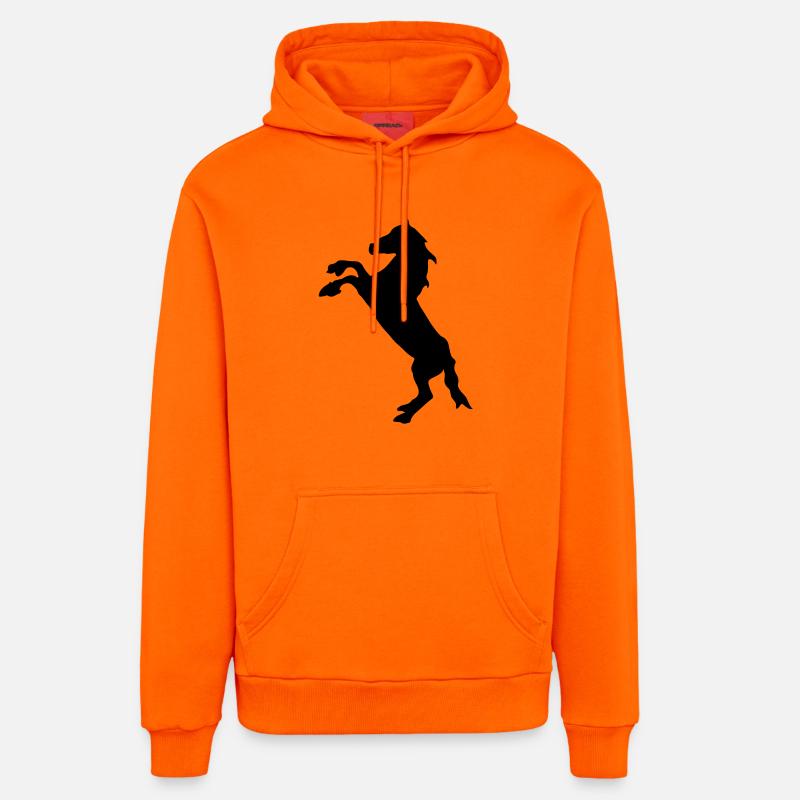 cheval - Sweat à capuche bio décontracté fabriqué en UE - SUNSET ORANGE