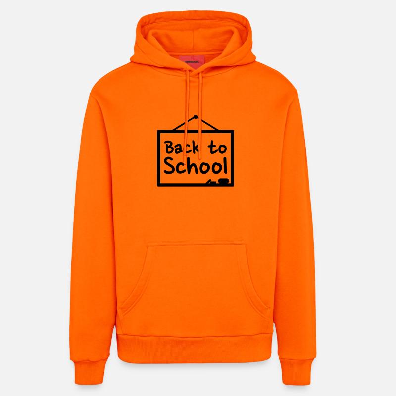 Back to School - Sweat à capuche bio décontracté fabriqué en UE - SUNSET ORANGE