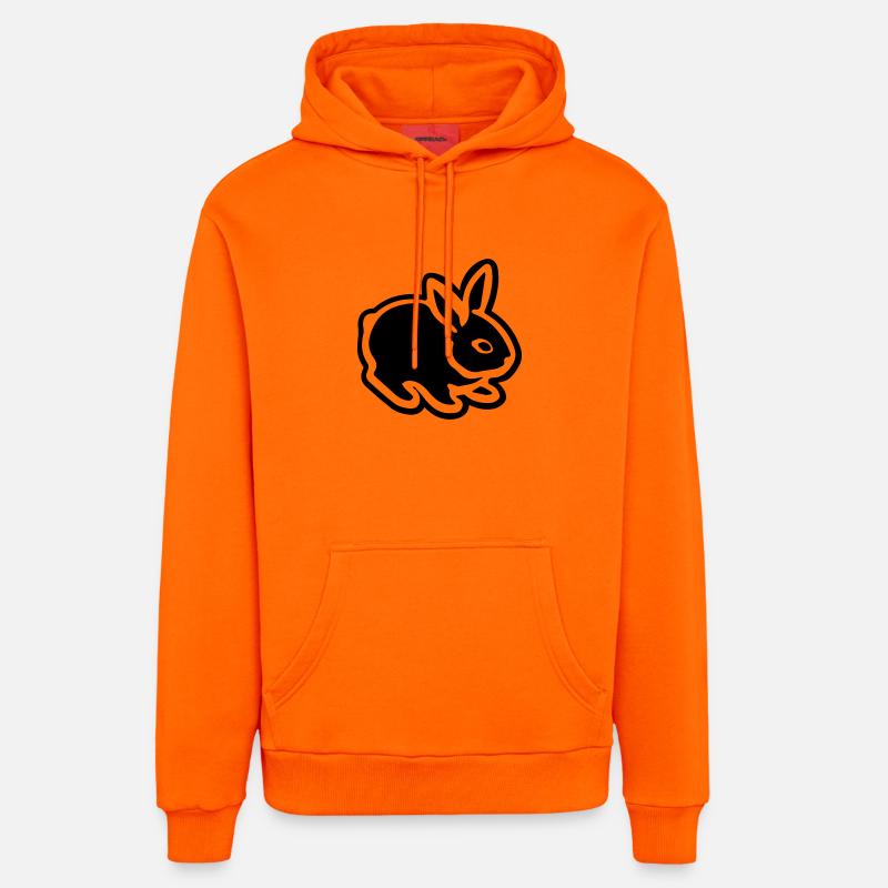 Cute Bunny Rabbit 08 - Sweat à capuche bio décontracté fabriqué en UE - SUNSET ORANGE