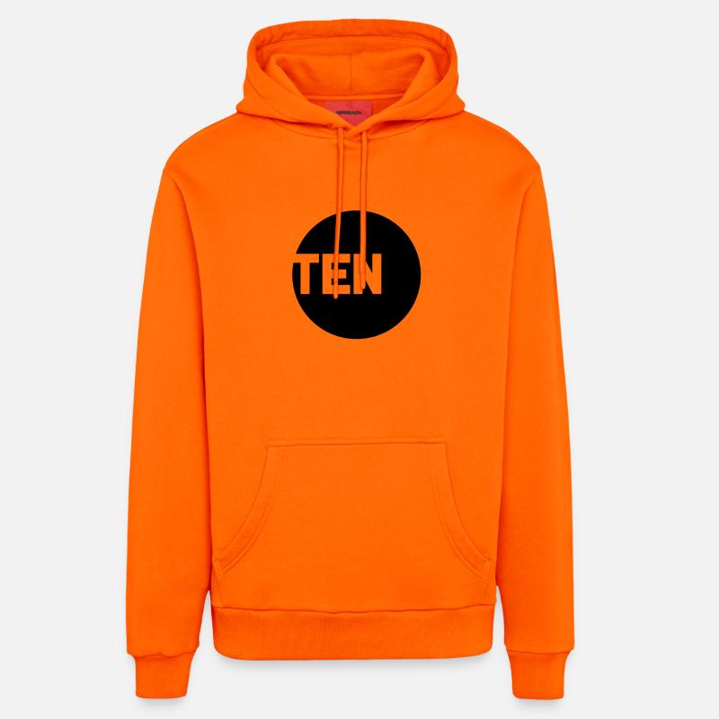 ten___f1 - Sweat à capuche bio décontracté fabriqué en UE - SUNSET ORANGE