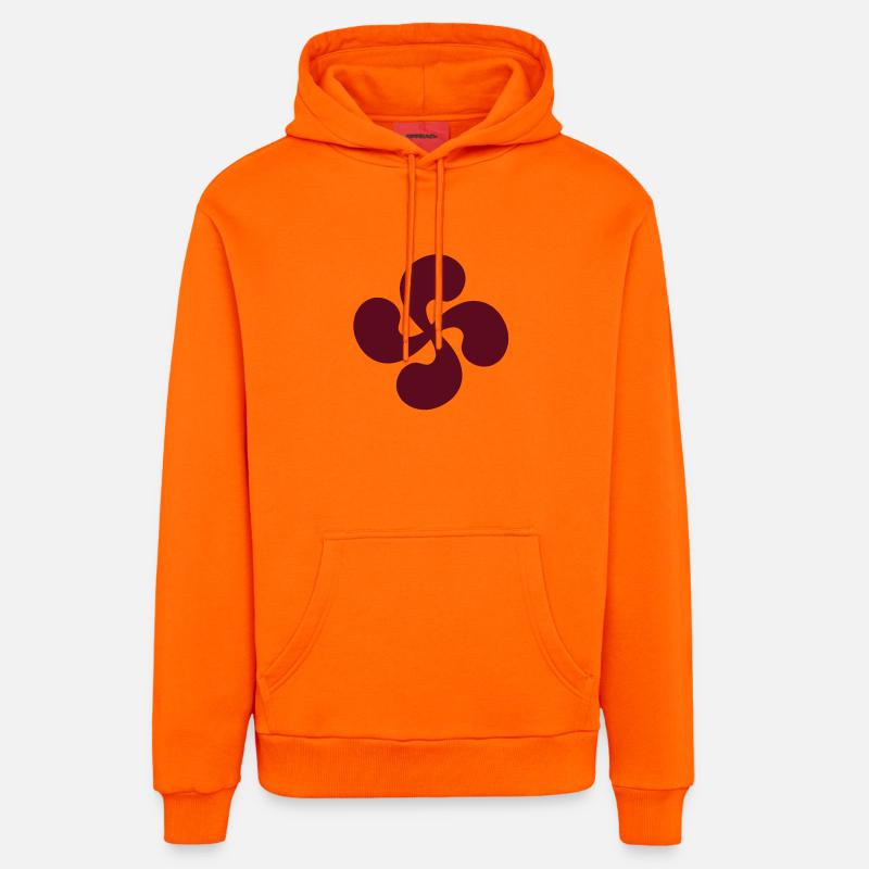 Croix Basque seul Rouge - Sweat à capuche bio décontracté fabriqué en UE - SUNSET ORANGE