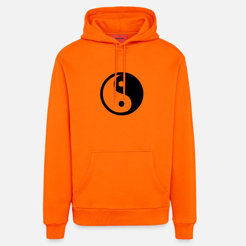 Yin Yang - Sweat à capuche bio décontracté fabriqué en UE - SUNSET ORANGE