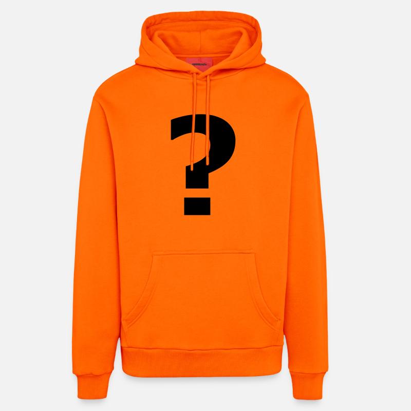 fragezeichen - Sweat à capuche bio décontracté fabriqué en UE - SUNSET ORANGE