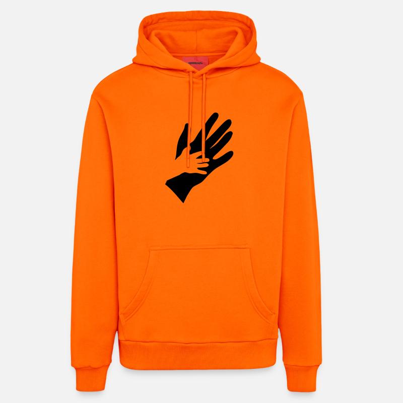 main - Sweat à capuche bio décontracté fabriqué en UE - SUNSET ORANGE