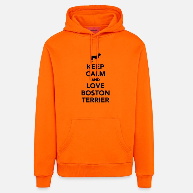 Boston Terrier - Sweat à capuche bio décontracté fabriqué en UE - SUNSET ORANGE