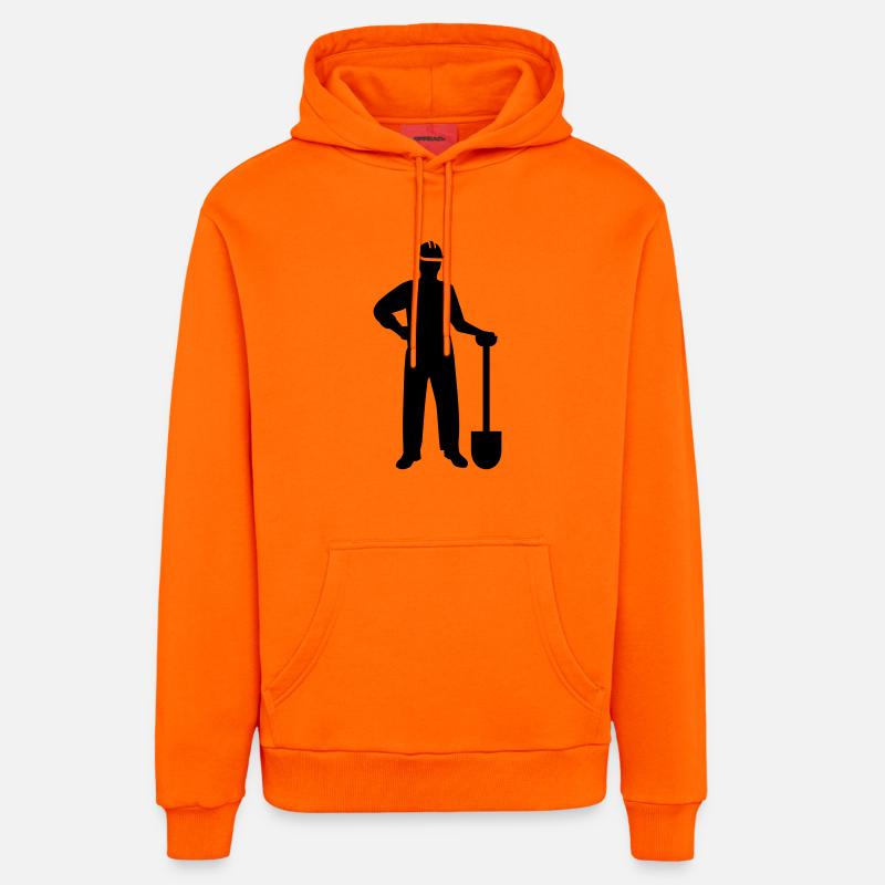 Ouvrier du bâtiment - Sweat à capuche bio décontracté fabriqué en UE - SUNSET ORANGE