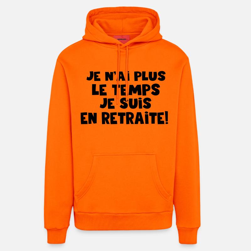 je n'ai plus le temps - Sweat à capuche bio décontracté fabriqué en UE - SUNSET ORANGE