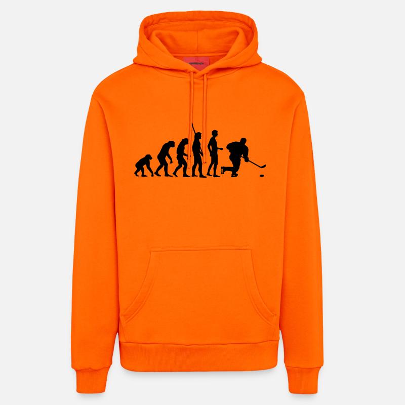 evolution_eishockey_b - Sweat à capuche bio décontracté fabriqué en UE - SUNSET ORANGE