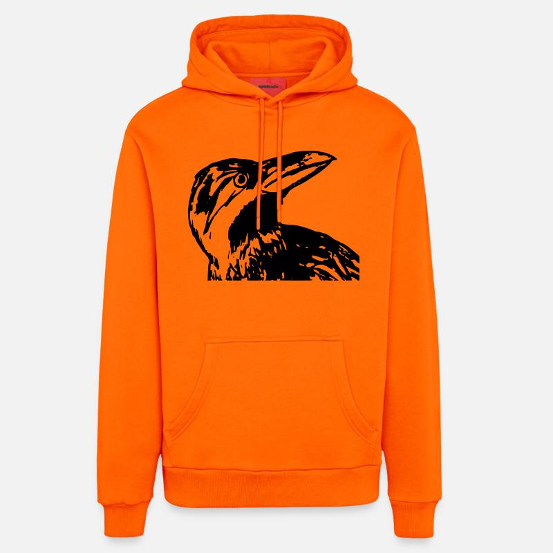 corbeau - Sweat à capuche bio décontracté fabriqué en UE - SUNSET ORANGE