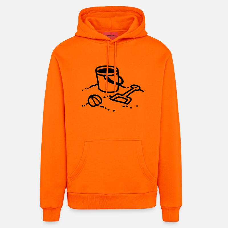 Sandbox - plage - Line - Sweat à capuche bio décontracté fabriqué en UE - SUNSET ORANGE