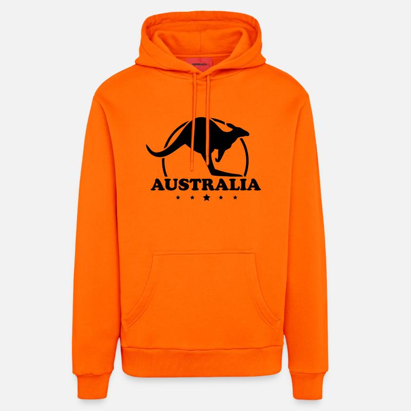australia_design_ty1 - Sweat à capuche bio décontracté fabriqué en UE - SUNSET ORANGE