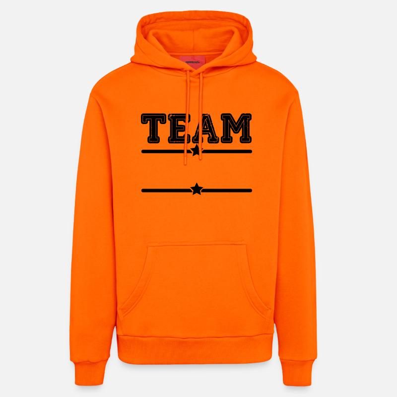 team - Sweat à capuche bio décontracté fabriqué en UE - SUNSET ORANGE