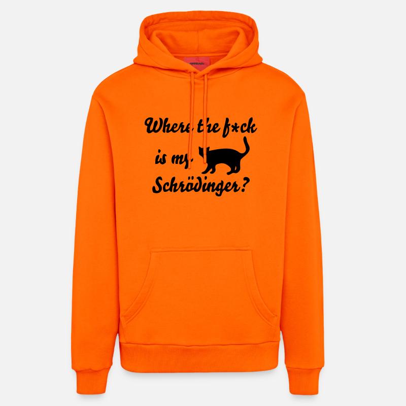 Chat de Schrödinger - Sweat à capuche bio décontracté fabriqué en UE - SUNSET ORANGE