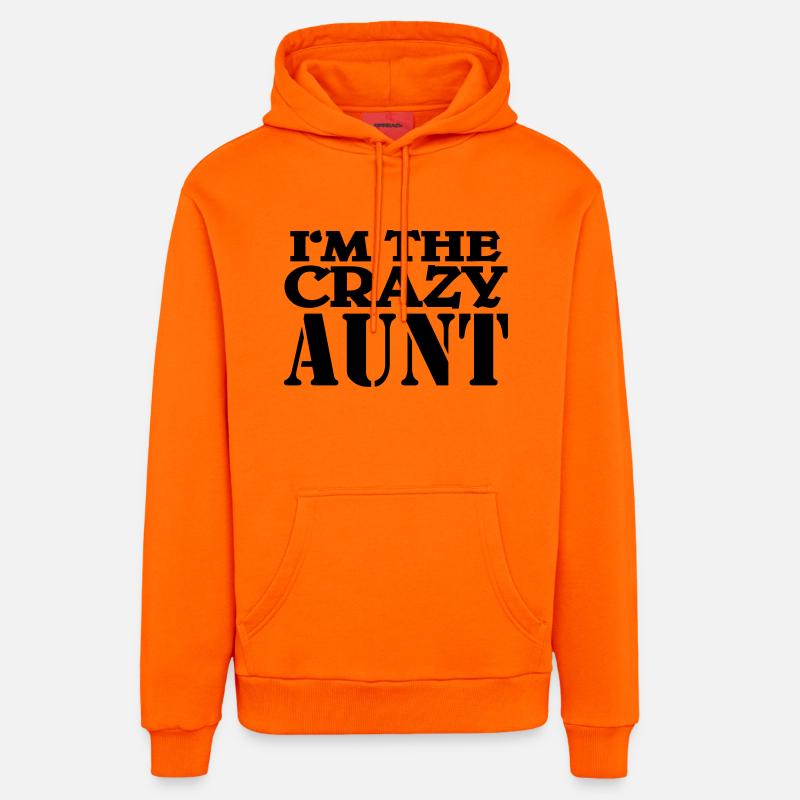 I'm the crazy Aunt - Sweat à capuche bio décontracté fabriqué en UE - SUNSET ORANGE