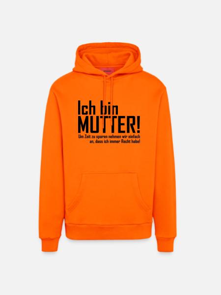 ich bin mutter - Organic Relaxed Hoodie Made in EU - SUNSET ORANGE